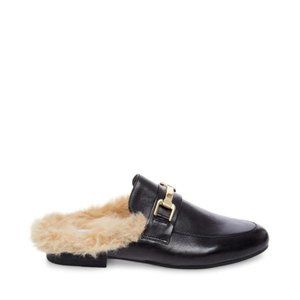 Steve Madden Faux Fur Leather Mules